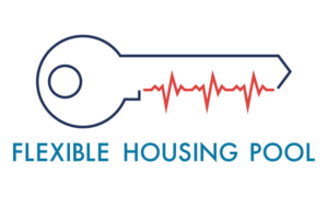 Logo featuring a stylized key with a red heartbeat line across it, symbolizing vitality. Below, the text reads FLEXIBLE HOUSING POOL, reflecting our commitment to well-being and community support, inspired by CountyCare Health Plans comprehensive approach to care and services.